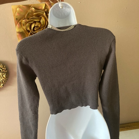 Zara Grey Crop Sweater - Picture 3 of 5